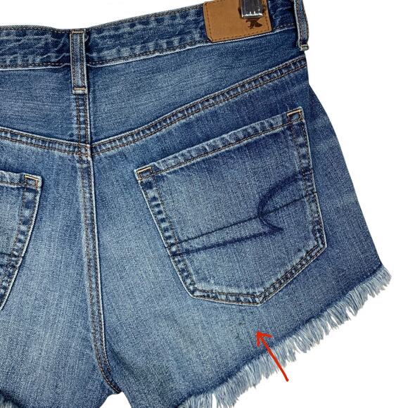 American Eagle Vintage Hi Rise Festival Jean Shorts Flowers Bird Blue Women's 4 - Picture 5 of 11